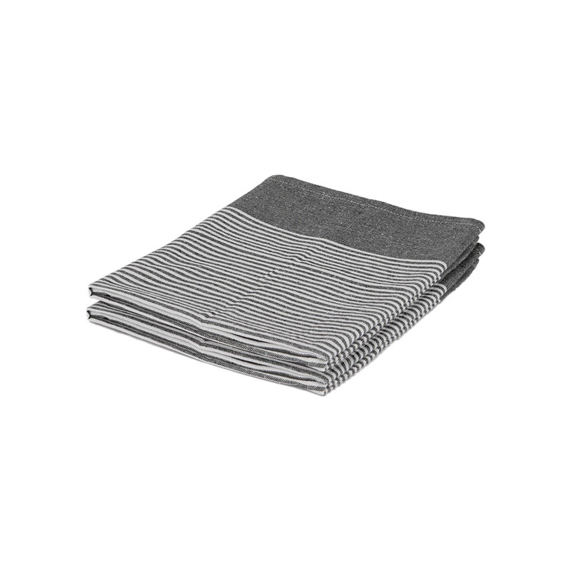 Nicola Spring Cotton Tea Towels - 70cm x 50cm - Grey Pinstripe, Grey