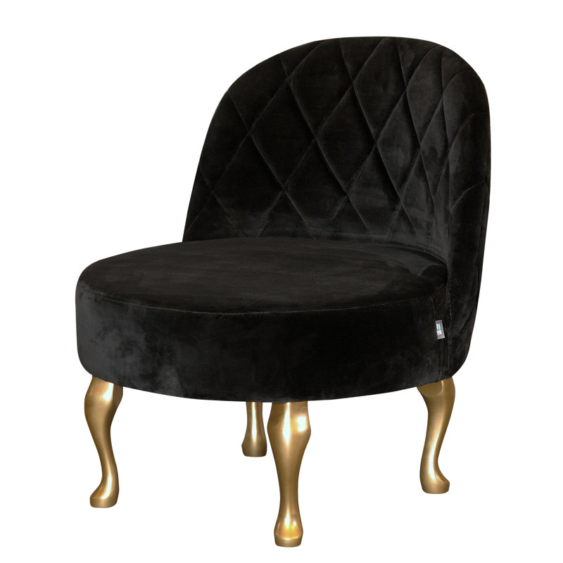Baroque Upholstered Accent Chair, Black