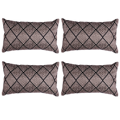 Embroidered Indoor/Outdoor Linen Pillow Cover Set with Geometric Pattern for Stylish Christmas Home Decor