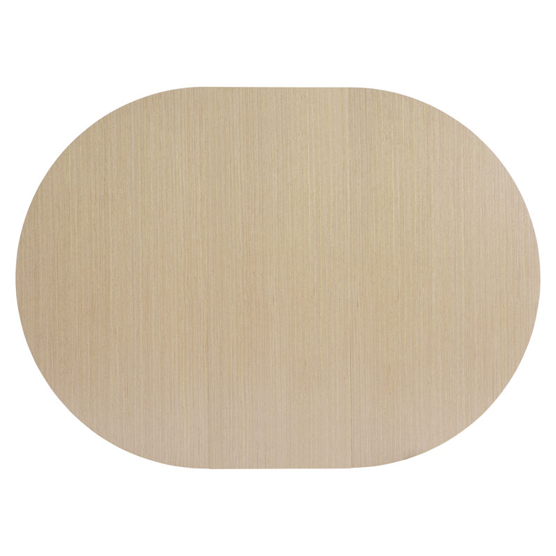 Mid-Century Modern 54" Round Extendable Wood Dining Table in Brown