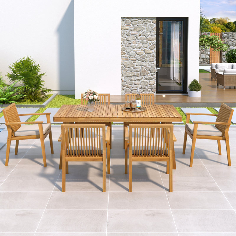 Ensemble de mobilier de patio durable, Naturel, 6