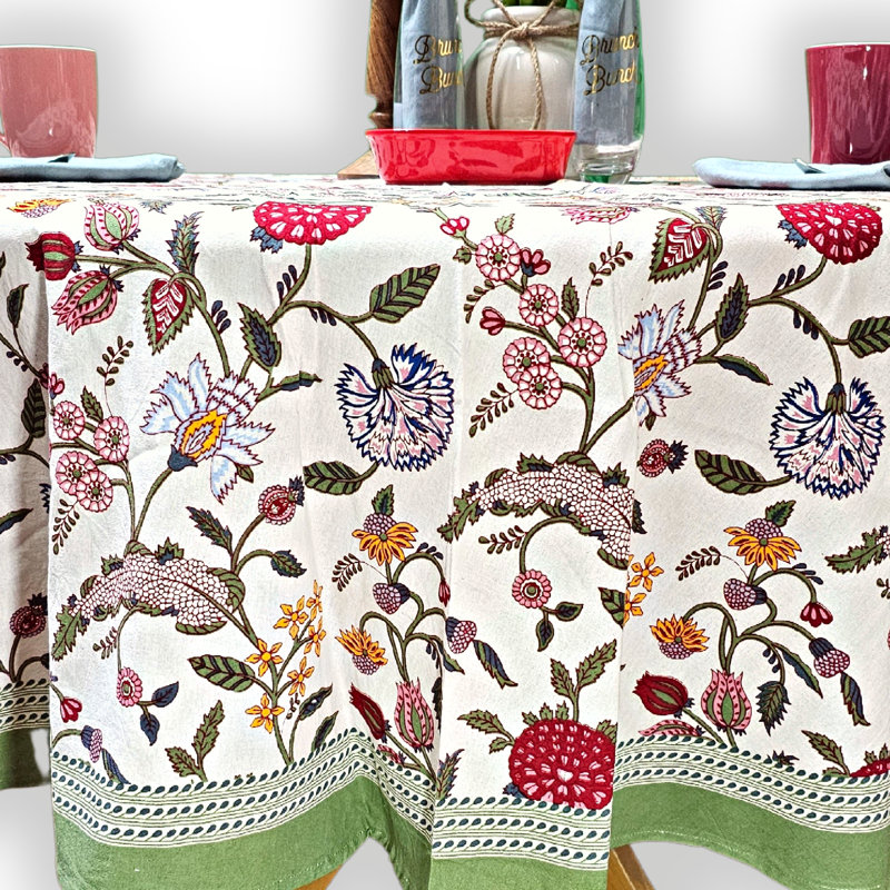 Erdemir Block Print Cotton Tablecloth