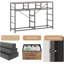 Meuble télé avec commode pour chambre à coucher 55 po, commode avec 10 tiroirs-972292674-972292687