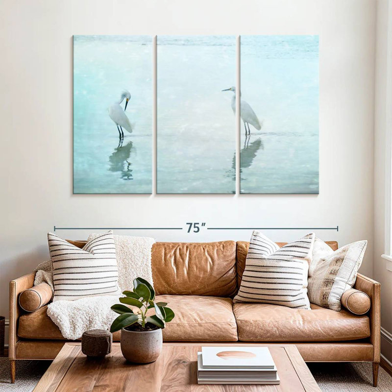 Brampt White Cranes, 42" H x 65" W