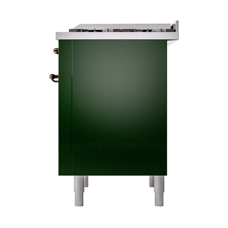 ILVE Nostalgie II Noblesse 36 in Dual Fuel Range, Emerald Green/Bronze, Natural Gas