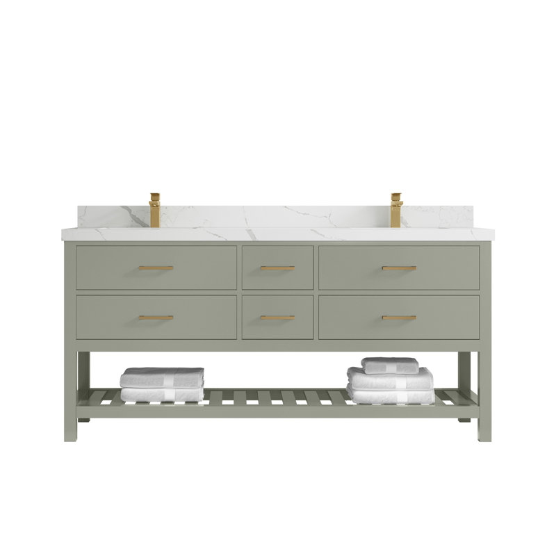 Carter 72 po Parker X P 22 po De meuble-lavabo double D, Blanc