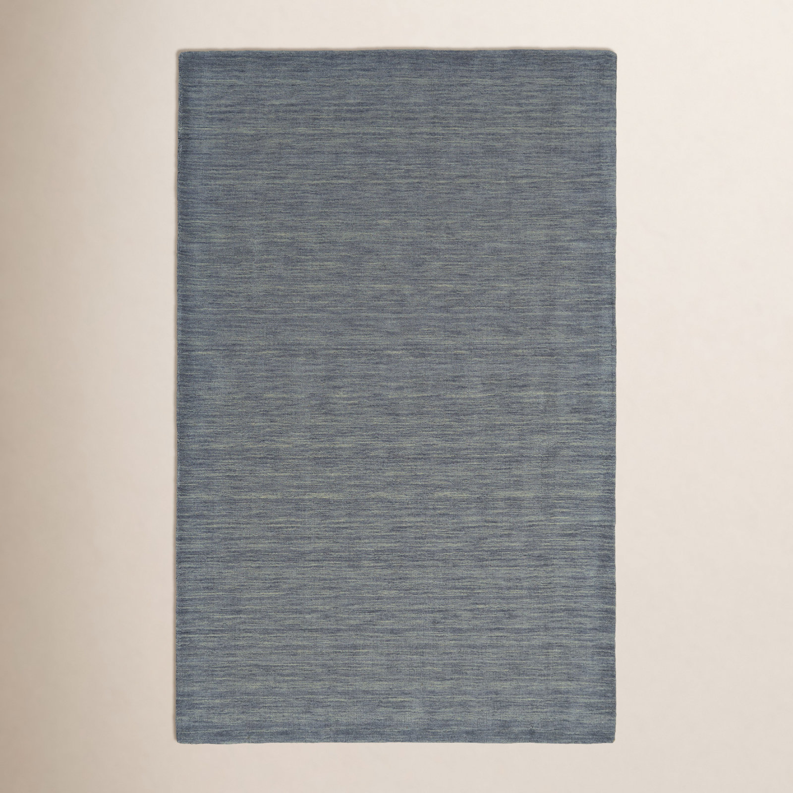 Kaden Smoke Hand-Woven Wool Shag Rug, Rectangle 5' x 8'