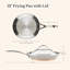 Anolon Nouvelle Copper Stainless Steel Induction Frying Pan / Skillet with Lid, 12 Inch, Silver