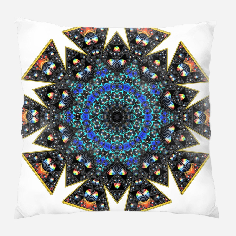 Fractal Geometric Microsuede Reversible Throw Pillow