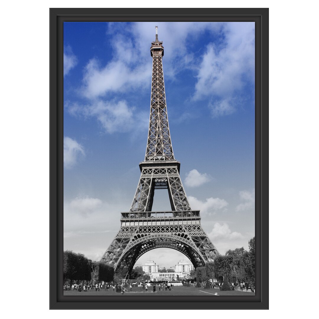 Gerahmtes Wandbild Eifelturm mit Himmel Paris