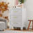 Metal White 4 Drawer Nightstand-1044543501