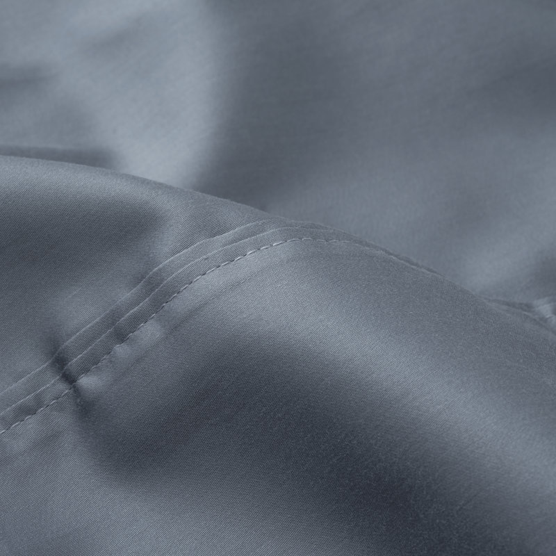 Jasmin Cotton Blend Sateen Sheet Set, Flint Blue, Queen