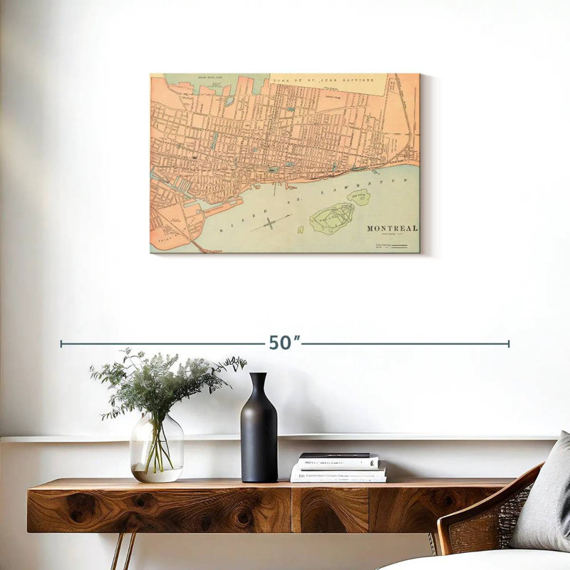 Carte Aliaz de Montréal, H 20 po x l 30 po