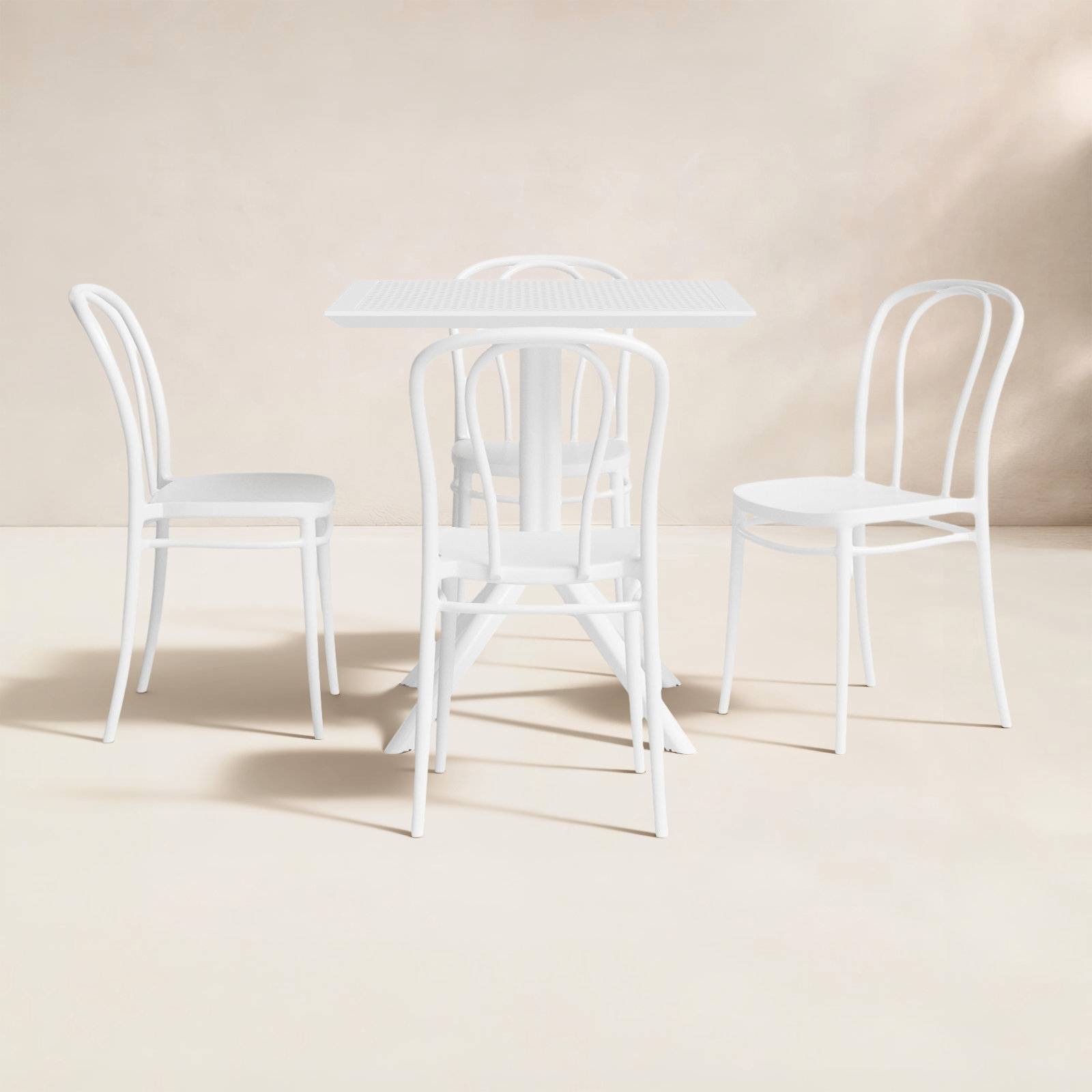 Farrah 32" Patio Dining Set, White