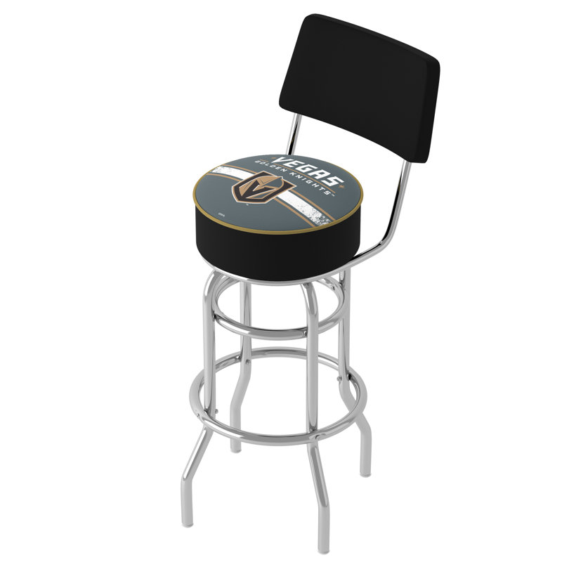 Swivel Upholstered Counter Stool with Metal Frame