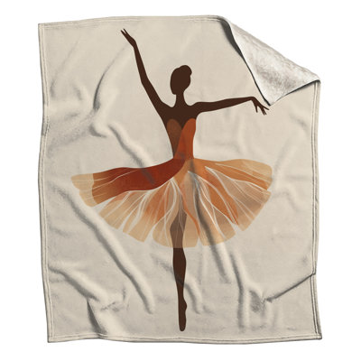 Ballet Dancer Silhouette Blankets