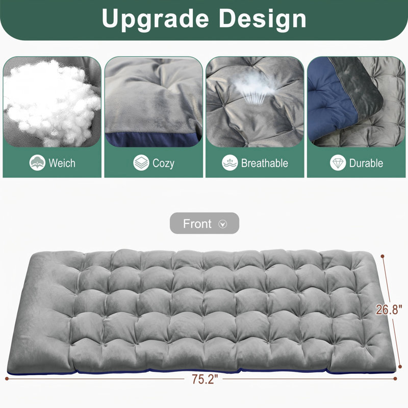 Folding Tri-Fold Guest Bed – Portable & Lightweight Folding Bed with Removable Mattress, 200kg Capacity – Grey or Blue – Ideal for Dorms, Offices, Camping & Home