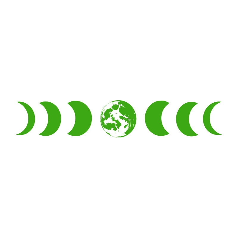 Décalcomanie murale phases de lune, Vert tilleul