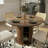 5-piece Round Pedestal Dining Set With Cane Back Cantilever Chairs-1695141944