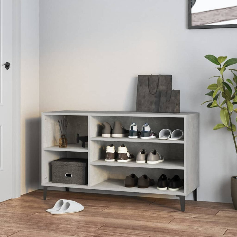 Shoe Cabinet 102x36x60 cm Engineered Wood, Concrete Grey