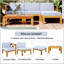 Ensemble de conversation modulaire 5 pièces avec coussins, finition naturelle et coussins gris
