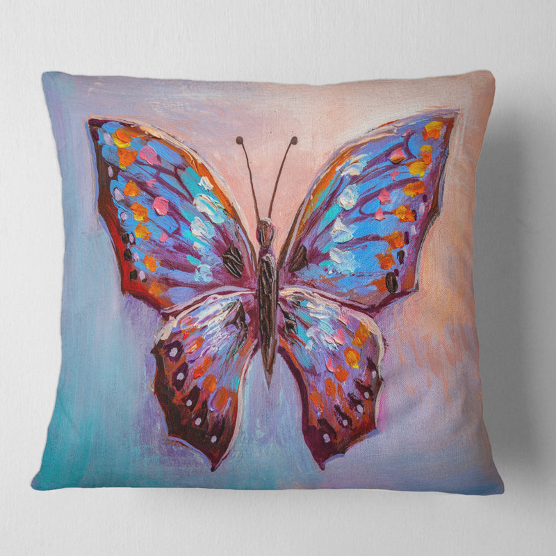 Housse et insert pour coussin carré Butterfly II, 18" x 18"