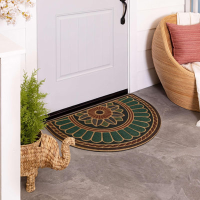 Tapis de porte d'extérieur décontracté rouille 2 pi x 3 pi Home Swirl Style