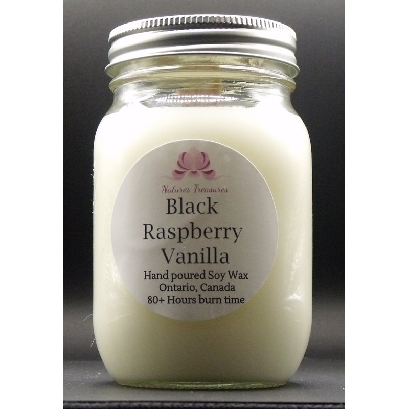 Bougie en cire de soja, Framboise noire / vanille