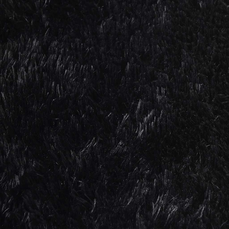Shaggy Rug High Pile NAVARRA Black Polyester, Oval 200 x 300cm