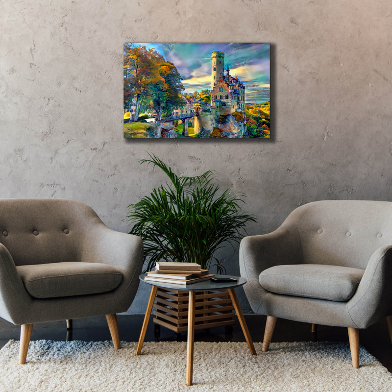 «Allemagne, Souabe, Jura, château de Lichichen» par Pedro Gavidia, art mural sur toile, 40 po x 26 po, H 26 po x l 40 po
