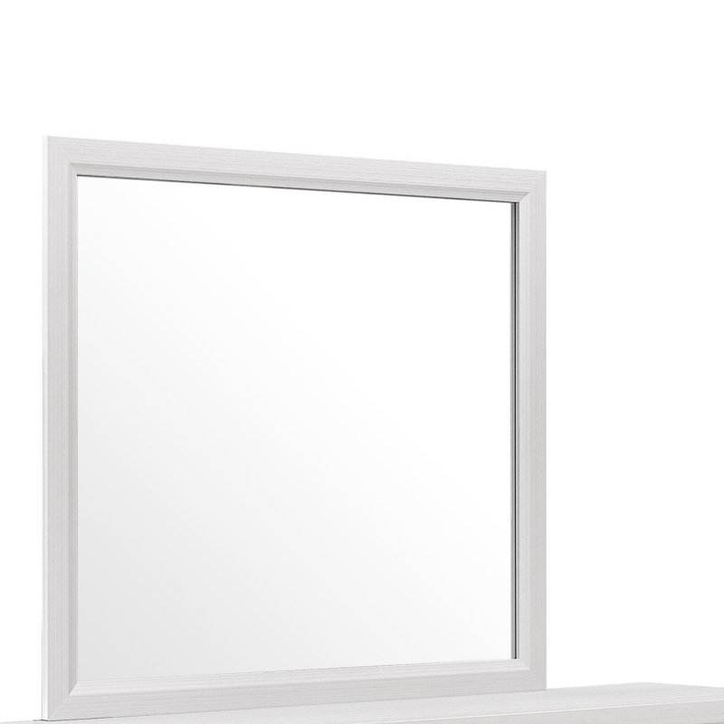 Miroir à paillettes, Blanc, 35,12 po x 39,06 po