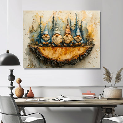 «Autumn Gnomes Family Into The Woods V», art mural en métal, impression d'art moderne en métal