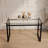 51" Modern Minimalist Rectangular Glass Dining Table with Tempered Glass Tabletop and Metal Legs-1117164859