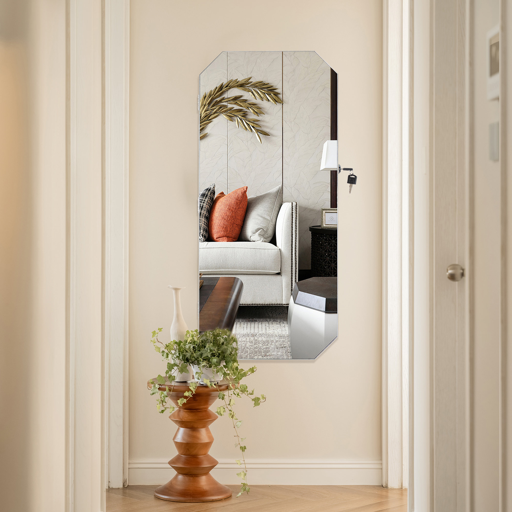 Ebern Designs Jewelry Armoire with Mirror | Wayfair