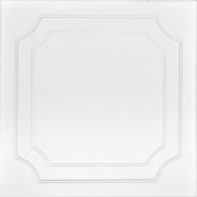 Virginian 1.6'' L x 1.6'' W Textured Polystyrene Glue Up Ceiling Tile In Ultra Pure White Satin