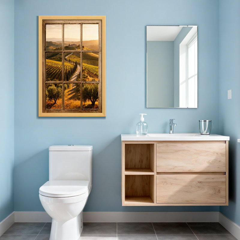 Paysage et nature, paysage viticole toscan, H 36 po x l 24 po, Toile tendue, Ne s’applique pas