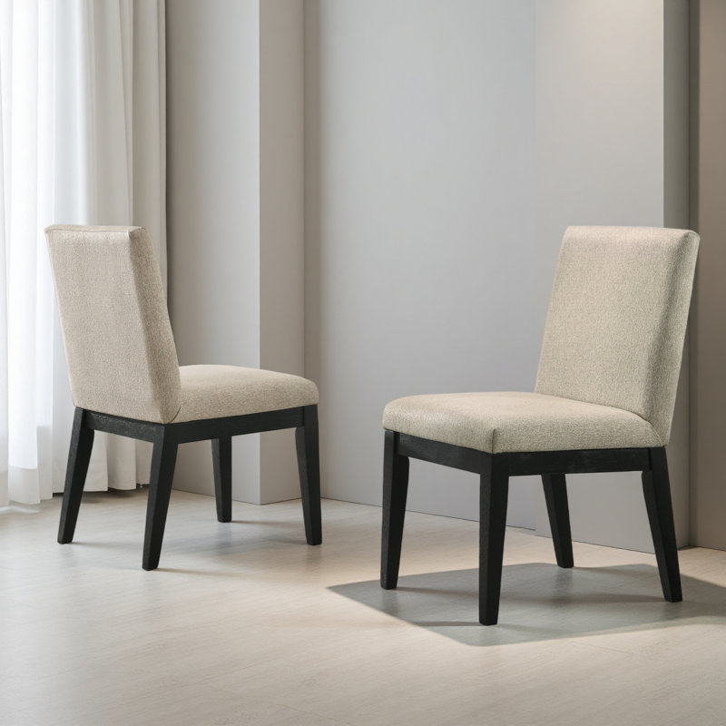 Ensemble de 2 chaises de salle à manger contemporaines en tissu 19 po