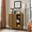 Armoire de rangement avec tablettes ouvertes et portes coulissantes-1174898748