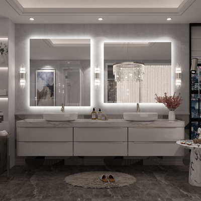 Molly Rectangle/Round/Oval LED Anti-Fog Tempered Glass Wall Bathroom Vanity Mirror - UL Certified