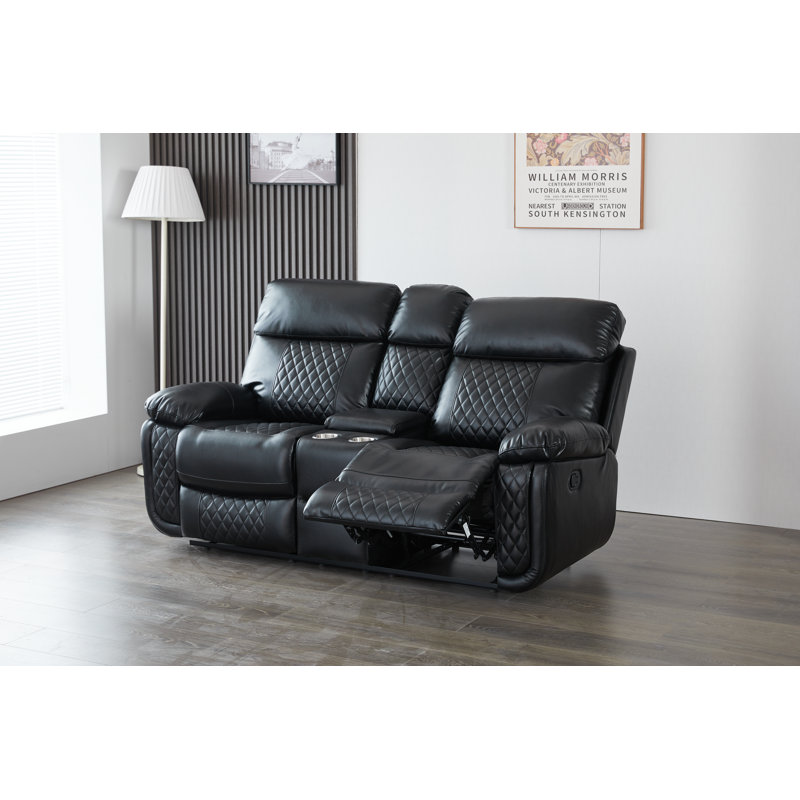 Canapé inclinable de 72,8 po Billington, Noir