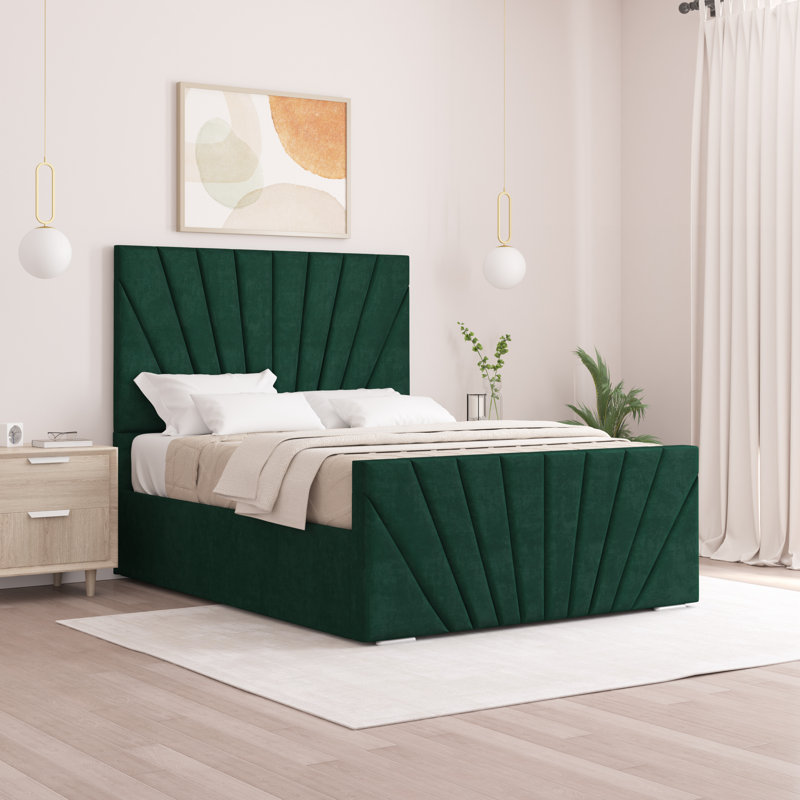 Aayanah Upholstered Bed, Super King (6'), Emerald