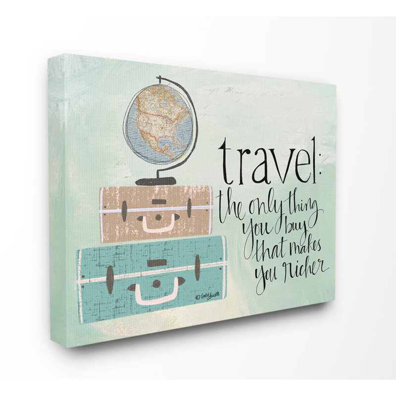 «Travel Makes You Richer», ensemble d'impression sur toile panoramique, Toile tendue, H 16 po x l 20 po