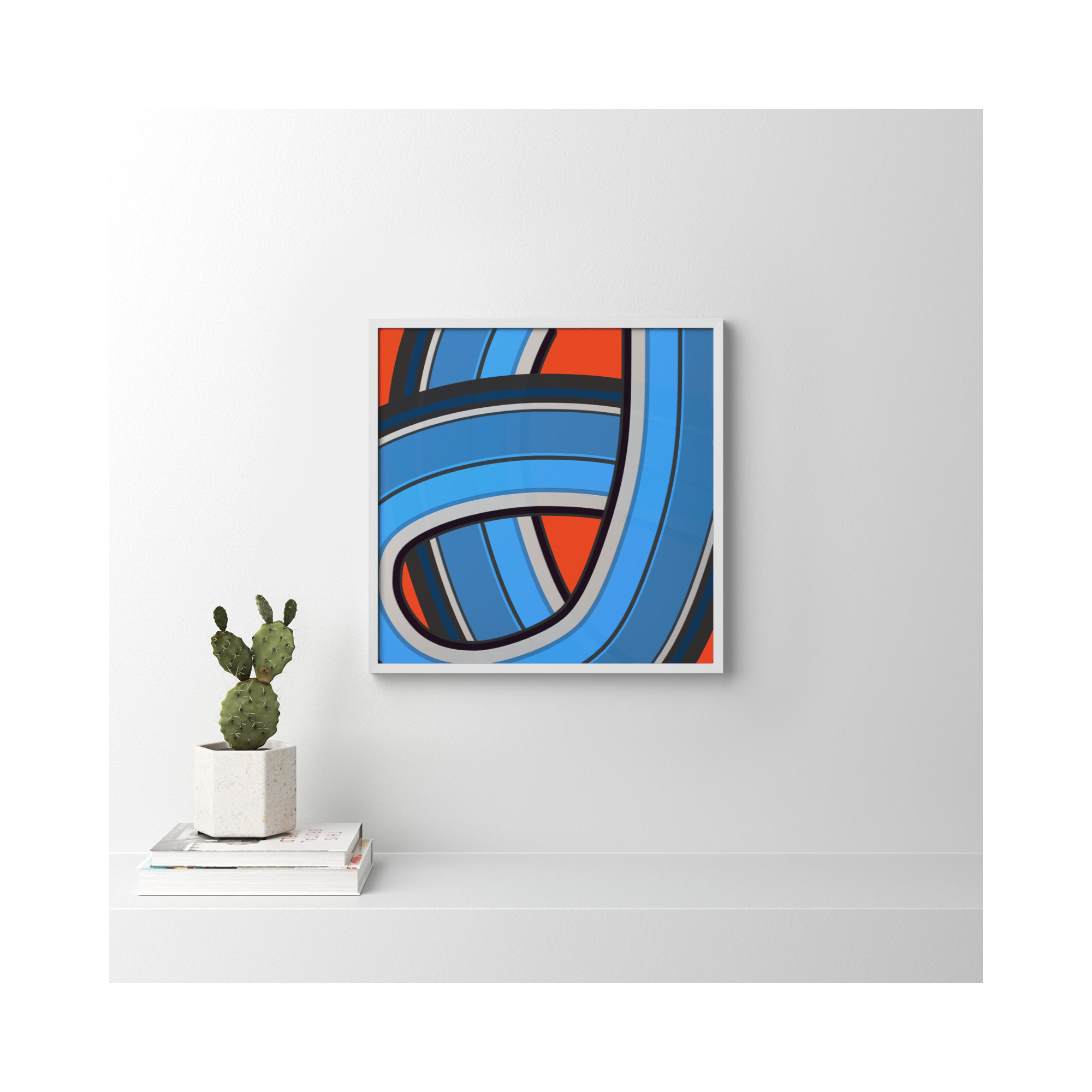 Twist Series I Twisted River by Jacques Pilon - Picture Frame Graphic Art on Paper, 24" H x 24" W x 1.25" D, White