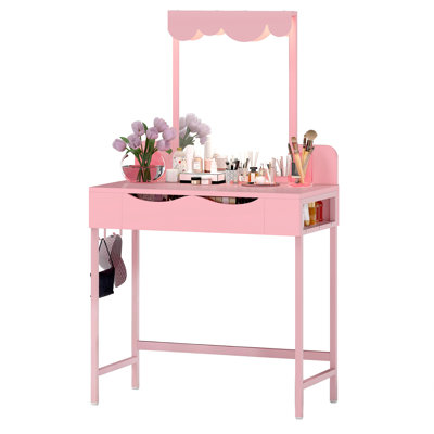 Cloud-Shaped Dressing Table with Mirror 80x40x140 cm