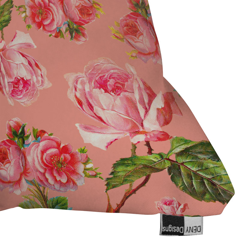 Floral Throw Pillow, 16" x 16"