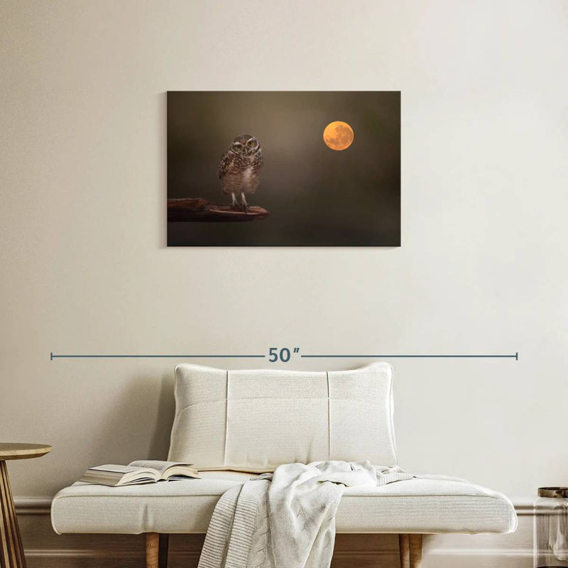 Owl Under The Moon, 20" H x 30" W