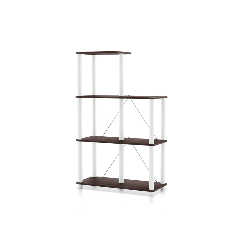 Terzenbach Open Display Compartment Ladder Storage Shelving, Espresso, (5 Shelves) 44.17"H x 27.55"W x 12"D