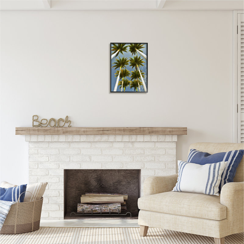 «Palm Trees Overhead» par Dennis Frates, Giclée encadrée noir minuit, H 20 po x l 16 po x P 1,5 po