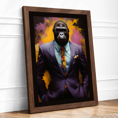 Suited Primate Modern 1 Piece Single Picture Frame Wall Art