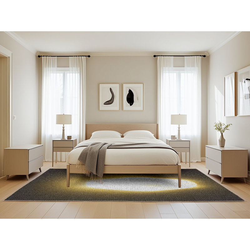 Wool Geometric Indoor Rug, Rectangle 5' x 8'